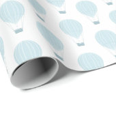 Papier Cadeau Baby shower Blue Hot Air Balloon (Coin rond)