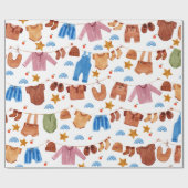 Papier Cadeau Baby shower Boho Baby Clothes (Plat)