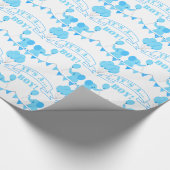 Papier Cadeau Baby shower C’est un garçon Bleu Eléphant Wrapper (Coin)