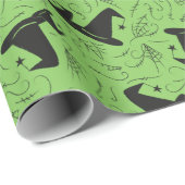 Papier Cadeau Baby shower Casquette sorcière Halloween (Coin rond)
