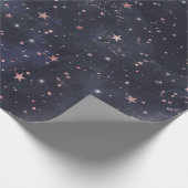 Papier Cadeau Baby shower céleste bleu et rose étoile (Coin)