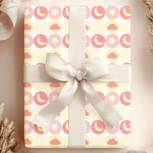 Papier Cadeau Baby shower Céleste Rose Et Jaune