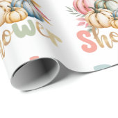 Papier Cadeau Baby shower Citrouille d'automne (Coin rond)