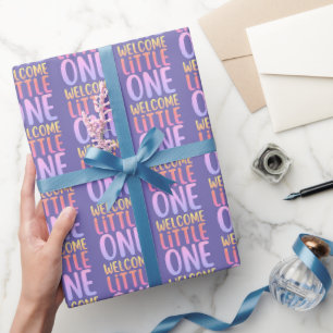 Papier Cadeau Baby shower coloré "Welcome Little One"