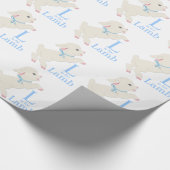 Papier Cadeau Baby shower d'agneau bleu doux (Coin)