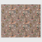 Papier Cadeau Baby shower d'anniversaire de la forêt (Plat)