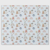 Papier Cadeau baby shower d'aquarelle arc-en-ciel boho papier d' (Plat)