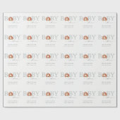 Papier Cadeau Baby shower d'aquarelle Cute Boho Pastel Lion (Plat)