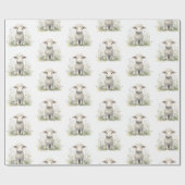 Papier Cadeau Baby shower d'aquarelle de mouton d'agneau pour bé (Plat)