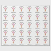 Papier Cadeau Baby shower de ballon en teddy blanc (Plat)