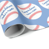 Papier Cadeau Baby shower de baseball Little Slugger (Coin rond)