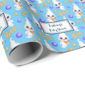 Papier Cadeau Baby shower de bébé Halloween personnalisé (Coin rond)