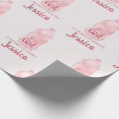Papier Cadeau Baby shower de bouteille pour bébé rose glamour (Coin)