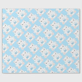 Papier Cadeau Baby shower de chat (Plat)