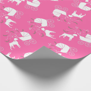 Papier Cadeau Baby shower de chien de boxer fille rose