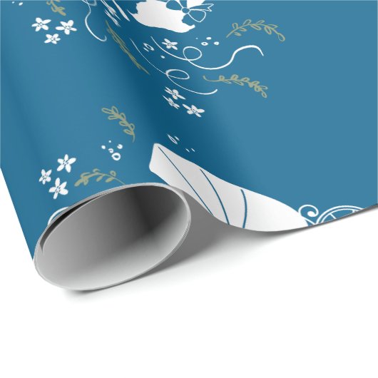 Papier Cadeau Baby shower de chien taureau Pit (Coin rond)