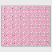 Papier Cadeau Baby shower de cigogne fille rose (Plat)