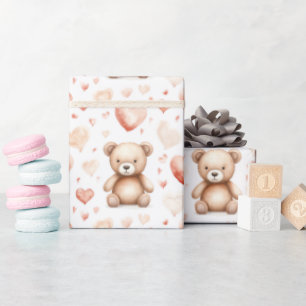 Papier Cadeau Baby shower de coeur doux et mou en peluche