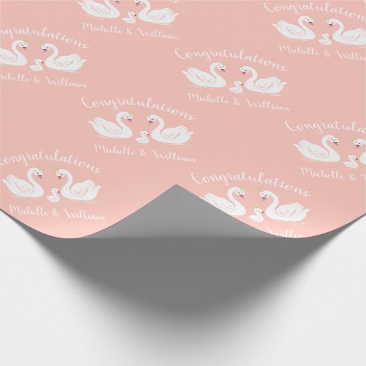 Papier Cadeau Baby shower de cygne (Coin)