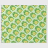 Papier Cadeau Baby shower de dragon vert (Plat)