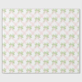 Papier Cadeau Baby shower de fille rose pois doux (Plat)