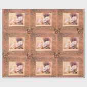 Papier Cadeau Baby shower DE FILLES ROSES, BETTERFLILS, ESCALIER (Plat)