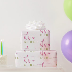 Papier Cadeau Baby shower de fleurs de cerisier d'aquarelle