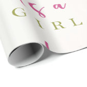 Papier Cadeau Baby shower de fleurs de cerisier d'aquarelle (Coin rond)