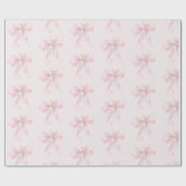 Papier Cadeau Baby shower de fleurs de cerisier rose Bow (Plat)