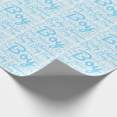 Papier Cadeau Baby shower de garçon de typographie de script sim (Coin)