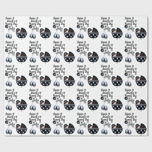 Papier Cadeau Baby shower de garçon pour les snips et les escarg (Plat)