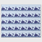 Papier Cadeau Baby shower de la marine Blue Whale (Plat)