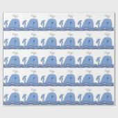 Papier Cadeau Baby shower de la marine Blue Whale (Plat)