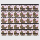 Papier Cadeau Baby shower de léopard rose doux (Plat)