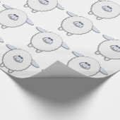 Papier Cadeau Baby shower de mouton bleu doux (Coin)