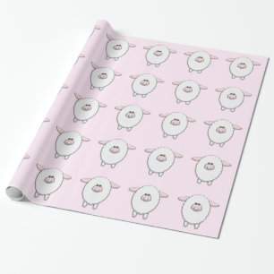 Papier Cadeau Baby shower de mouton rose doux