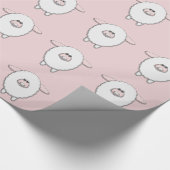 Papier Cadeau Baby shower de mouton rose doux (Coin)