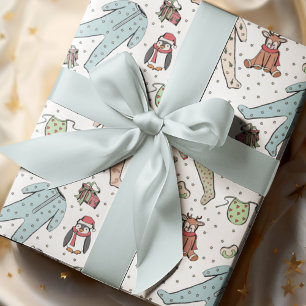 Papier Cadeau Baby shower de Noël d'hiver neutre pour les hommes