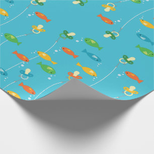 Papier Cadeau Baby shower de pêche à thème pour les pêcheurs