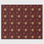 Papier Cadeau Baby Shower de Plaid de Buffalo Rustique avec Init (Plat)