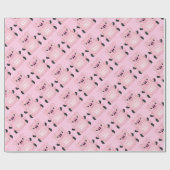 Papier Cadeau Baby shower de porc rose (Plat)