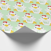 Papier Cadeau Baby shower de poulet vert (Coin)