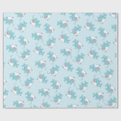 Papier Cadeau Baby shower de requin mignon Kawaii fille rose (Plat)