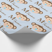 Papier Cadeau Baby shower de singe doux (Coin)