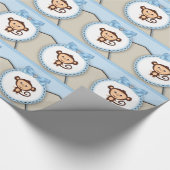 Papier Cadeau Baby shower de singe doux (Coin)