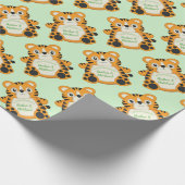 Papier Cadeau Baby shower de tigre vert (Coin)
