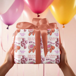 Papier Cadeau Baby shower de tortue mignonne Personnalisé