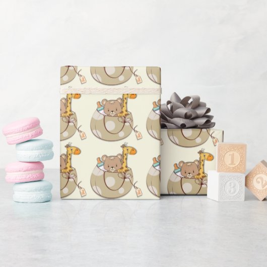 Papier Cadeau Baby shower des bébés animaux (Baby Shower)