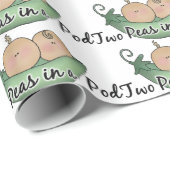 Papier Cadeau baby shower Deux pois dans un papier d'emballage P (Coin rond)