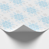 Papier Cadeau Baby shower d'hiver en argent bleu (Coin)